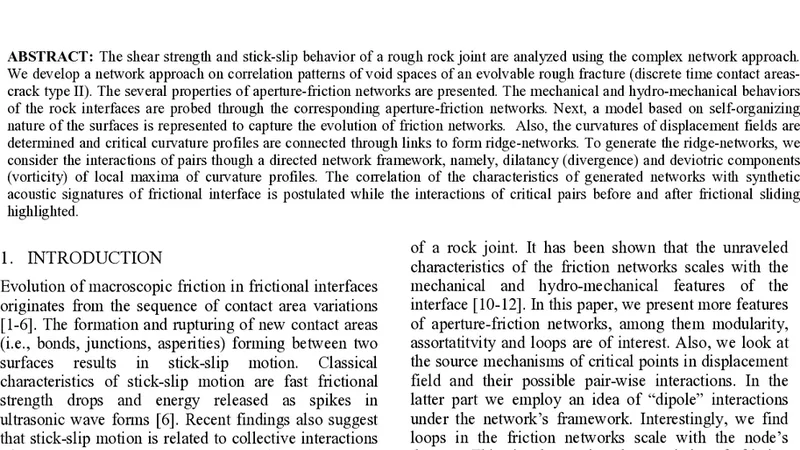 On Aperture-Friction Networks