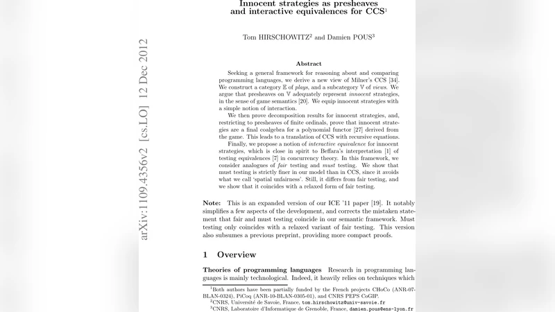 Innocent strategies as presheaves and interactive equivalences for CCS   (expanded version)