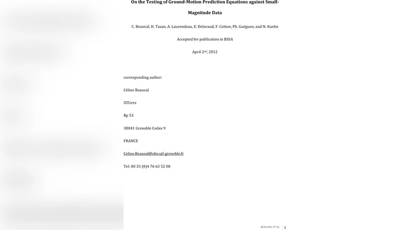 On the Testing of Ground--Motion Prediction Equations against   Small--Magnitude Data