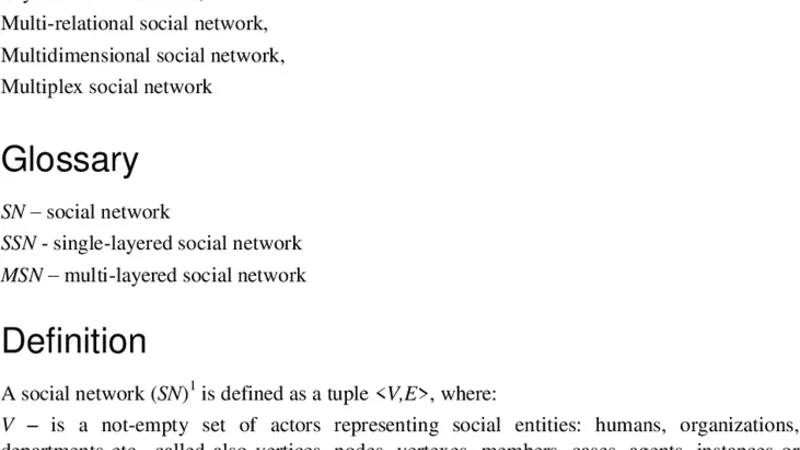 Multi-layered Social Networks