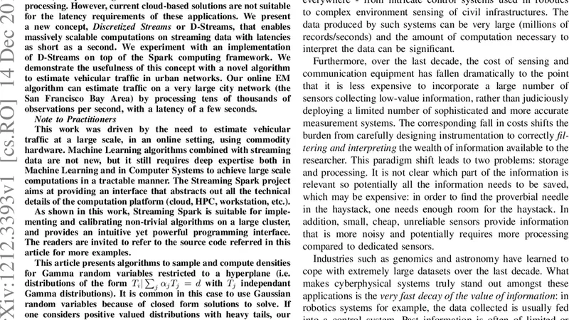 Large Scale Estimation in Cyberphysical Systems using Streaming Data: a   Case Study with Smartphone Traces