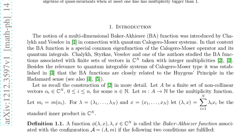 A class of Baker-Akhiezer arrangements