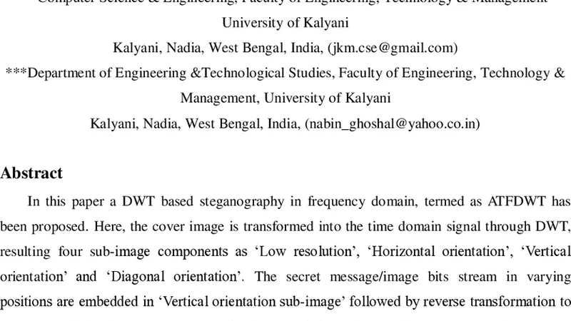 An Authentication Technique in Frequency Domain through Wavelet   Transform (ATFDWT)