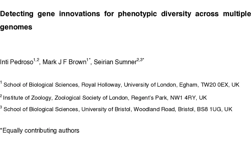 Detecting gene innovations for phenotypic diversity across multiple   genomes
