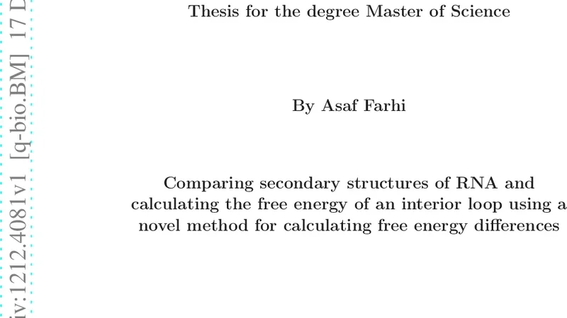 Comparing secondary structures of RNA and calculating the free energy of   an interior loop using a novel method for calculating free energy