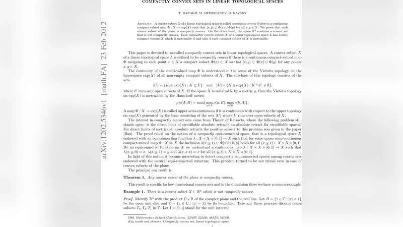 Compactly convex sets in linear topological spaces