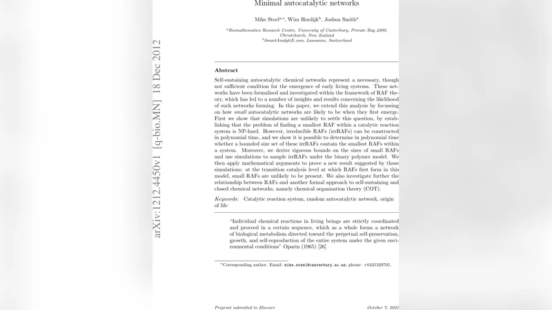 Minimal autocatalytic networks