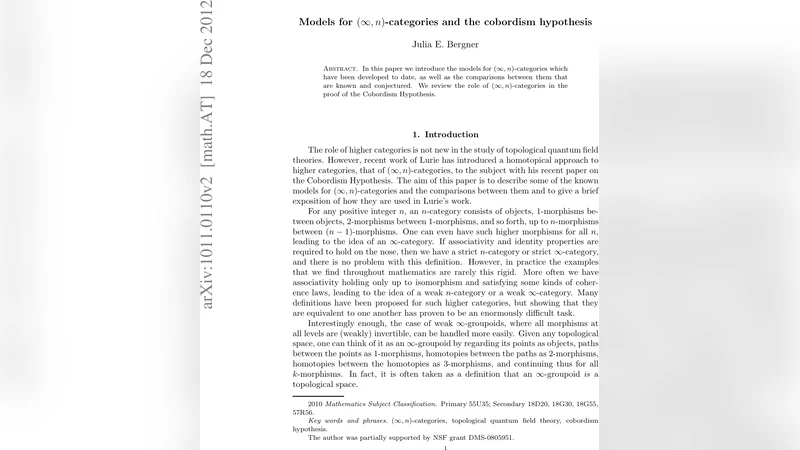 Models for $(infty, n)$-categories and the cobordism hypothesis