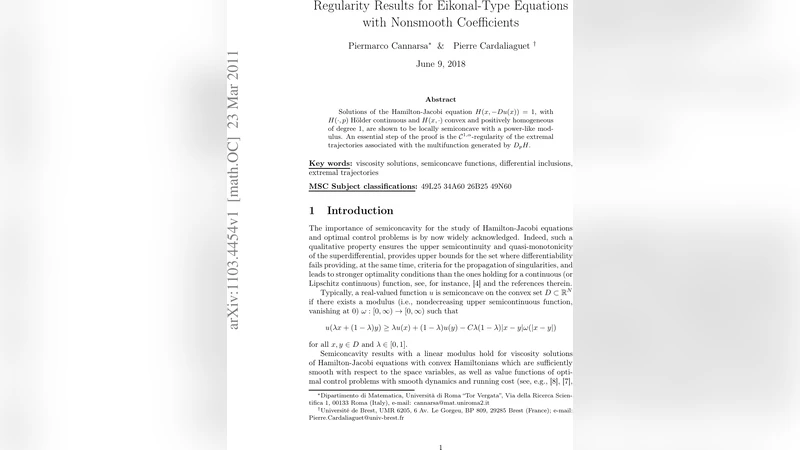 Regularity Results for Eikonal-Type Equations with Nonsmooth   Coefficients
