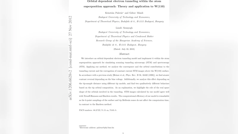 Orbital dependent electron tunneling within the atom superposition   approach: Theory and application to W(110)
