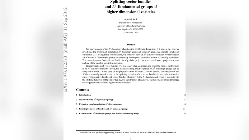 Splitting vector bundles and A^1-fundamental groups of higher   dimensional varieties