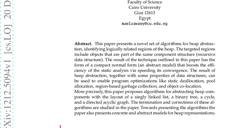 Recognition of Logically Related Regions Based Heap Abstraction