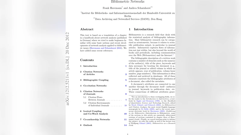 Bibliometric Networks