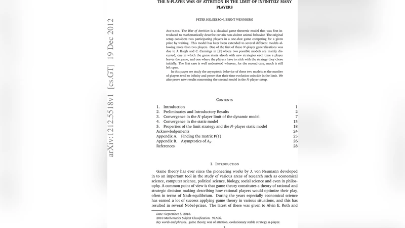 The War of Attrition in the Limit of Infinitely Many Players