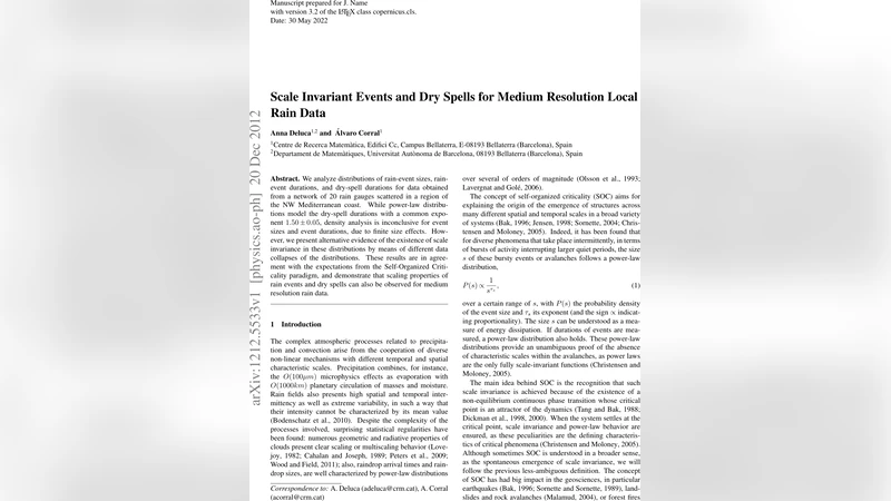 Scale Invariant Events and Dry Spells for Medium Resolution Local Rain   Data
