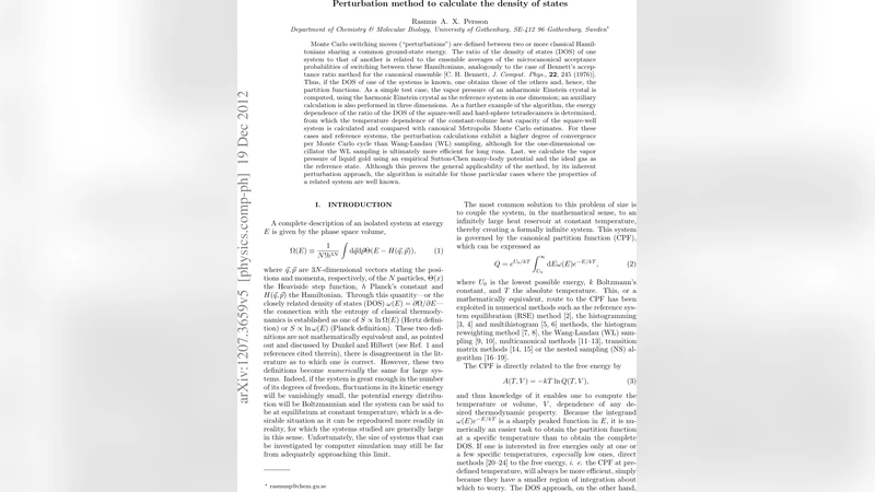Perturbation method to calculate the density of states