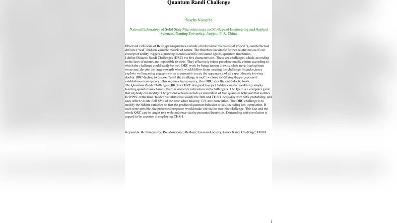 Quantum Randi Challenge