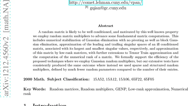 More on the Power of Randomized Matrix Computations