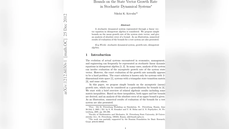 Bounds on the state vector growth rate in stochastic dynamical systems