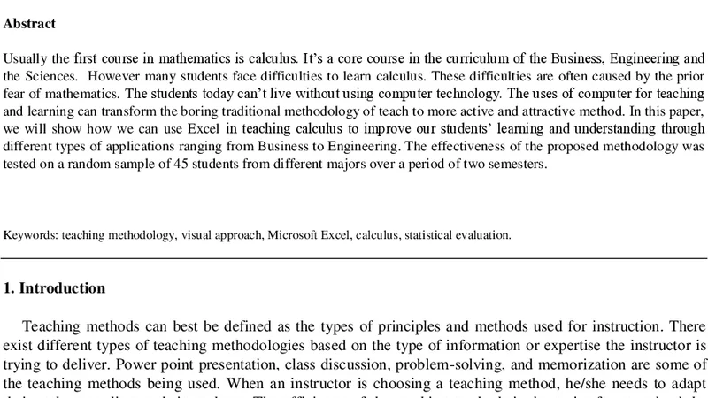 Toward New Vision in Teaching Calculus
