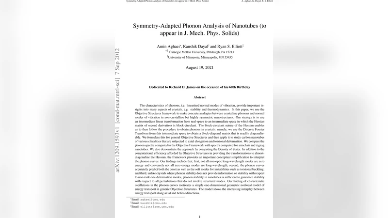 Symmetry-Adapted Phonon Analysis of Nanotubes