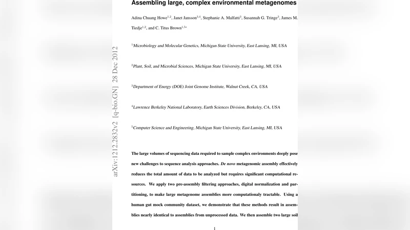 Assembling large, complex environmental metagenomes