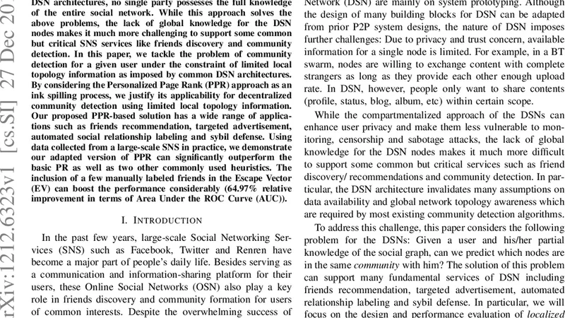 Localized Algorithm of Community Detection on Large-Scale Decentralized   Social Networks