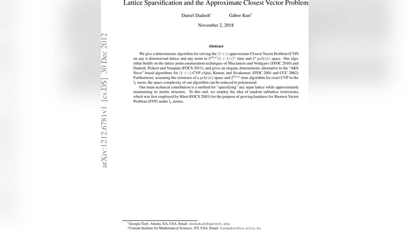 Lattice Sparsification and the Approximate Closest Vector Problem
