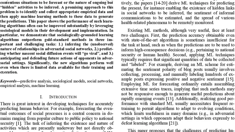 Leveraging Sociological Models for Predictive Analytics