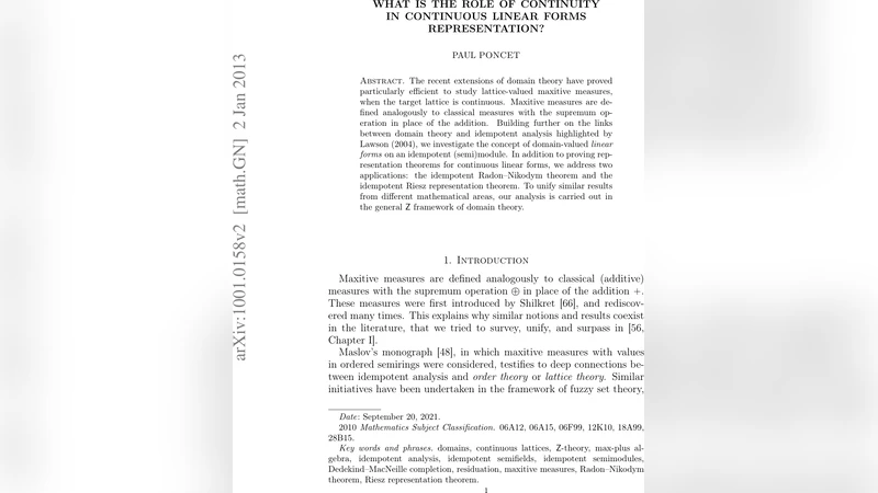 What is the role of continuity in continuous linear forms   representation?