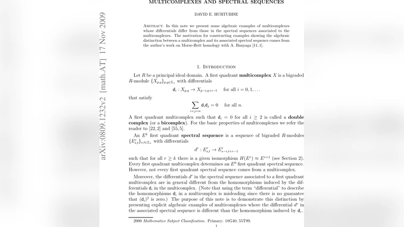 Multicomplexes and spectral sequences