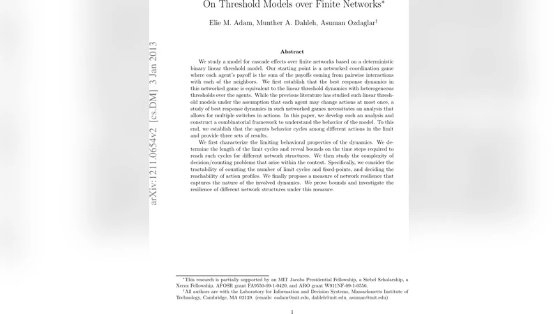 On Threshold Models over Finite Networks