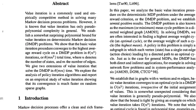 Polynomial Value Iteration Algorithms for Detrerminstic MDPs