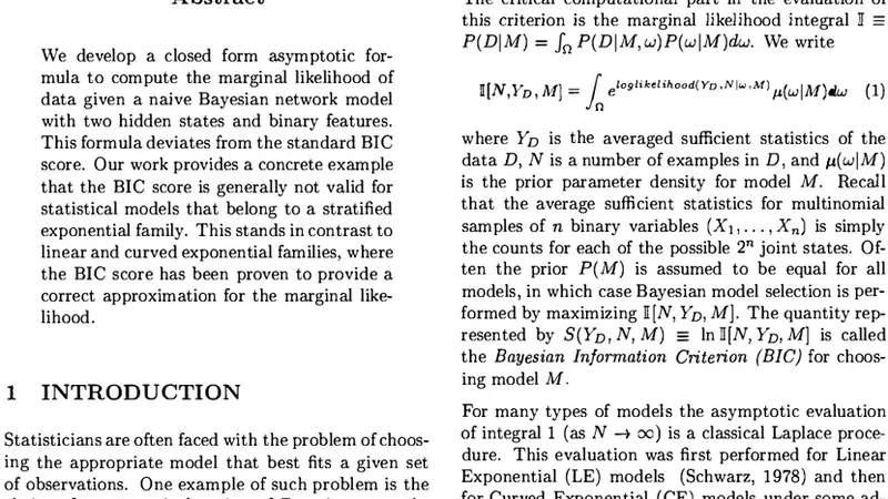 Asymptotic Model Selection for Naive Bayesian Networks
