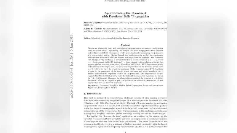 Approximating the Permanent with Fractional Belief Propagation