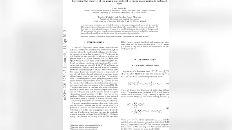 Increasing the security of the ping-pong protocol by using many mutually   unbiased bases