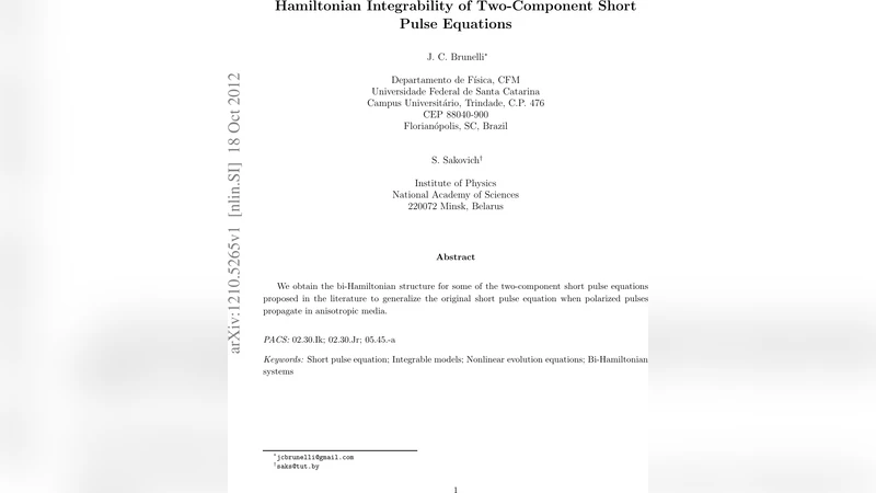 Hamiltonian Integrability of Two-Component Short Pulse Equations