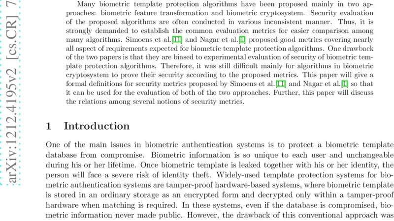 Relations among Security Metrics for Template Protection Algorithms