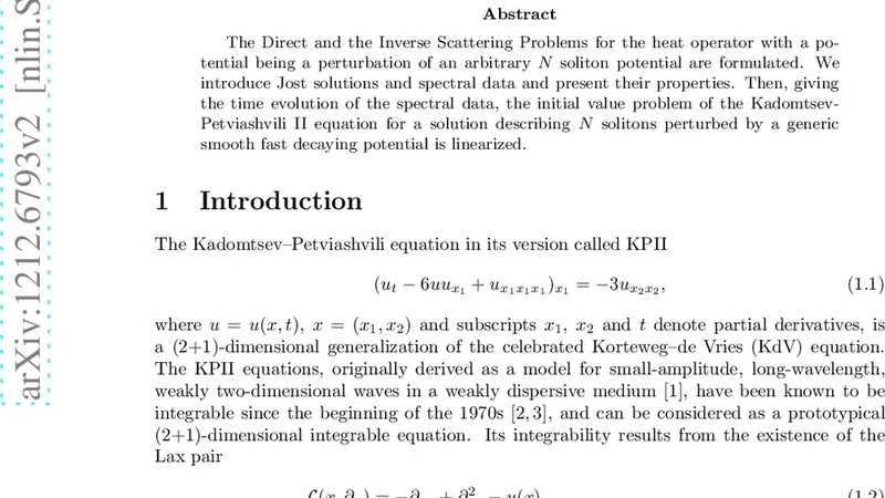 IST of KPII equation for perturbed multisoliton solutions