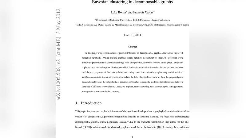 Bayesian clustering in decomposable graphs