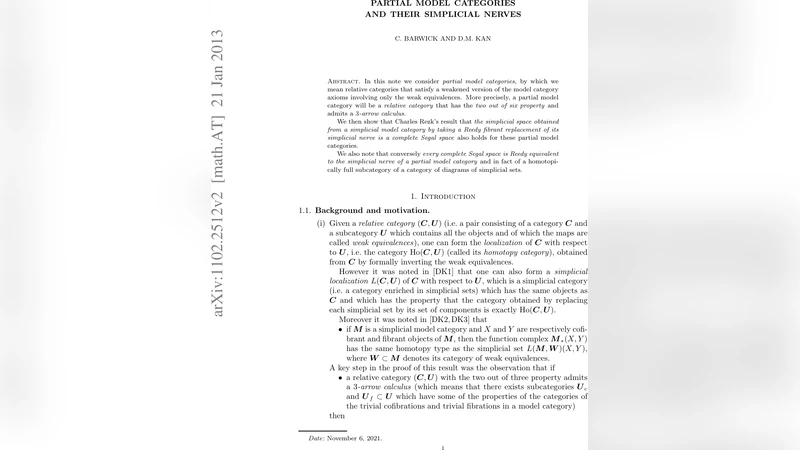 Partial model categories and their simplicial nerves