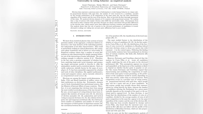 Universality in voting behavior: an empirical analysis