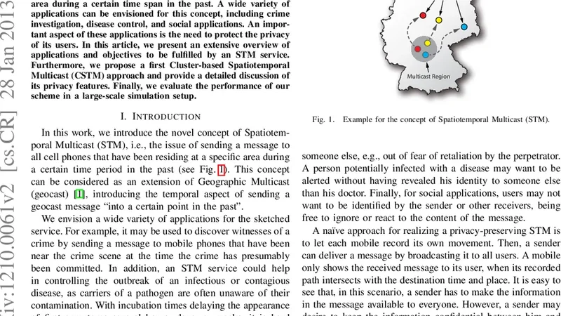 Geocast into the Past: Towards a Privacy-Preserving Spatiotemporal   Multicast for Cellular Networks