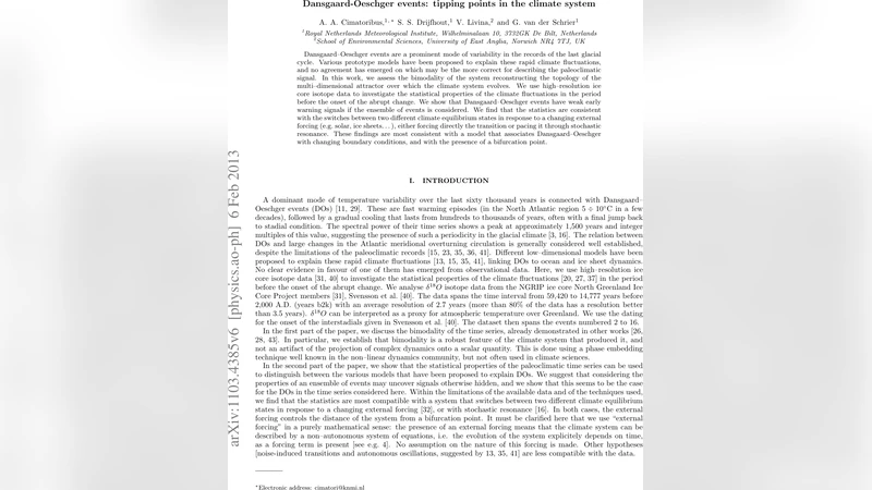 Dansgaard-Oeschger events: tipping points in the climate system