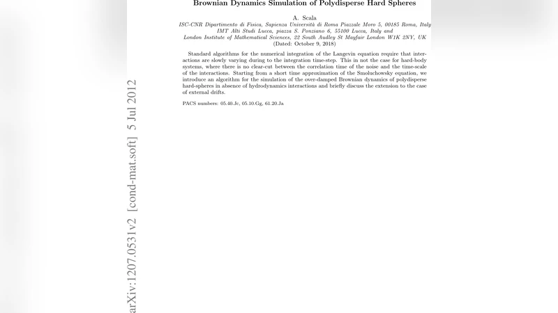 Brownian Dynamics Simulation of Polydisperse Hard Spheres