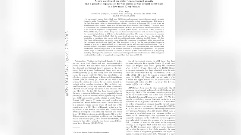 New Constraint on Scalar Gauss-Bonnet Gravity and a Possible Explanation   for the Excess of the Orbital Decay Rate in a Low-Mass X-ray Binary