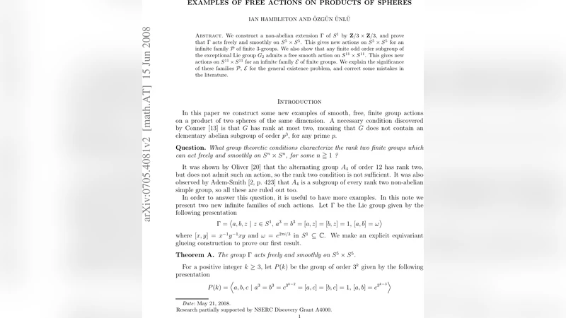 Examples of Free Actions on Products of Spheres