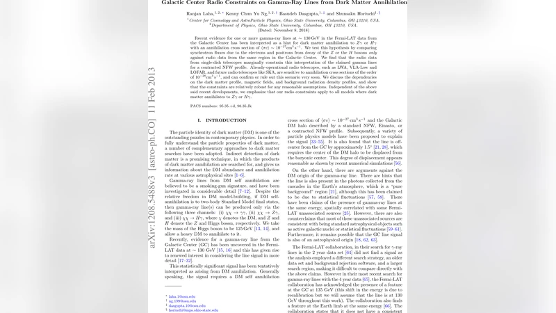 Galactic Center Radio Constraints on Gamma-Ray Lines from Dark Matter   Annihilation