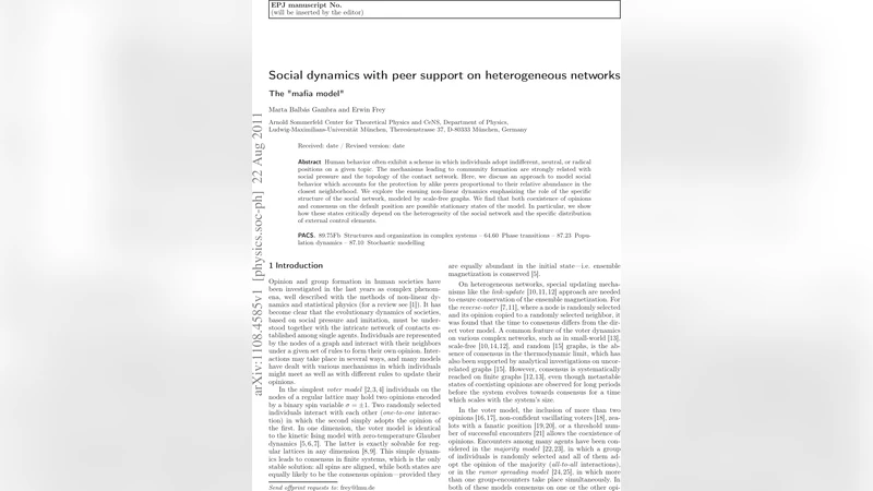 Social dynamics with peer support on heterogeneous networks: The "mafia   model"