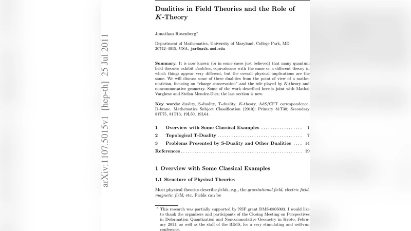 Dualities in Field Theories and the Role of K-Theory